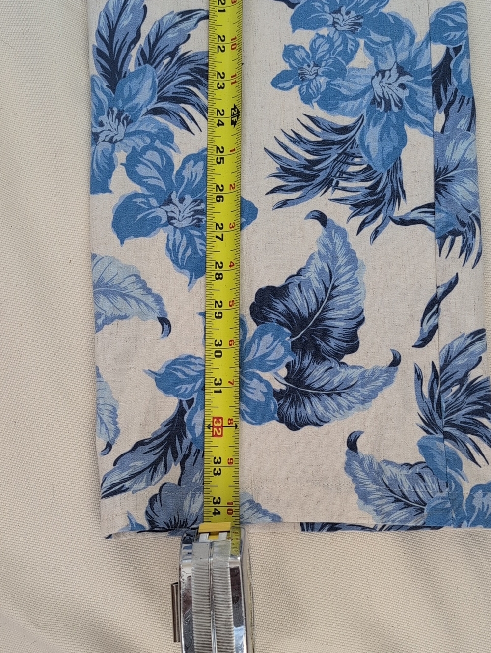 Draper's & Damon's Women's Blue Floral Wide-Leg Linen Blend Cropped Pants Petite - Picture 10 of 11